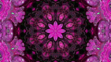 Soyut boya fırça mürekkep patlayabilir formanın düzgün kavramı simetrik desen süs dekoratif Kaleidoscope hareketi geometrik daire ve yıldız şekli