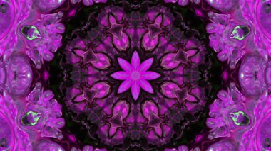 Soyut boya fırça mürekkep patlayabilir formanın düzgün kavramı simetrik desen süs dekoratif Kaleidoscope hareketi geometrik daire ve yıldız şekli