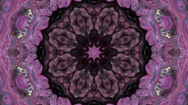 Soyut boya fırça mürekkep patlayabilir formanın düzgün kavramı simetrik desen süs dekoratif Kaleidoscope hareketi geometrik daire ve yıldız şekli