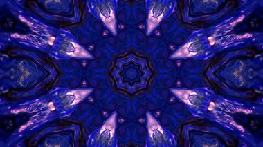 Soyut boya fırça mürekkep patlayabilir formanın düzgün kavramı simetrik desen süs dekoratif Kaleidoscope hareketi geometrik daire ve yıldız şekli