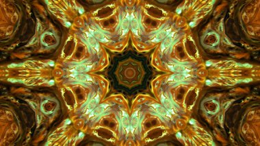 Soyut boya fırça mürekkep patlayabilir formanın düzgün kavramı simetrik desen süs dekoratif Kaleidoscope hareketi geometrik daire ve yıldız şekli