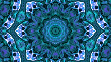 Soyut boya fırça mürekkep patlayabilir formanın düzgün kavramı simetrik desen süs dekoratif Kaleidoscope hareketi geometrik daire ve yıldız şekli