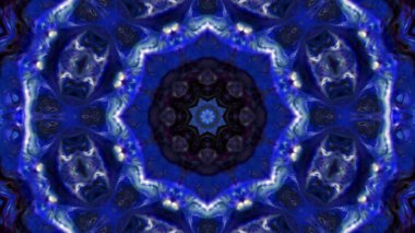 Soyut boya fırça mürekkep patlayabilir formanın düzgün kavramı simetrik desen süs dekoratif Kaleidoscope hareketi geometrik daire ve yıldız şekli