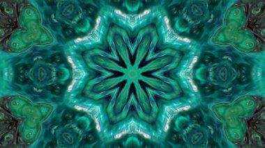 Soyut boya fırça mürekkep patlayabilir formanın düzgün kavramı simetrik desen süs dekoratif Kaleidoscope hareketi geometrik daire ve yıldız şekli