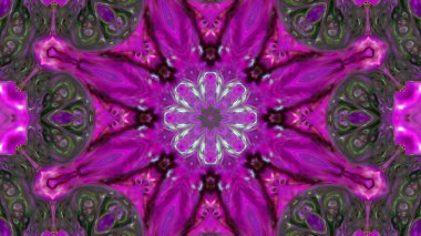 Soyut boya fırça mürekkep patlayabilir formanın düzgün kavramı simetrik desen süs dekoratif Kaleidoscope hareketi geometrik daire ve yıldız şekli