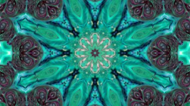 Soyut boya fırça mürekkep patlayabilir formanın düzgün kavramı simetrik desen süs dekoratif Kaleidoscope hareketi geometrik daire ve yıldız şekli