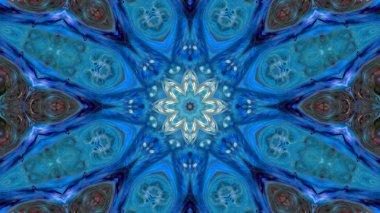 Soyut boya fırça mürekkep patlayabilir formanın düzgün kavramı simetrik desen süs dekoratif Kaleidoscope hareketi geometrik daire ve yıldız şekli