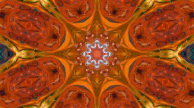 Soyut boya fırça mürekkep patlayabilir formanın düzgün kavramı simetrik desen süs dekoratif Kaleidoscope hareketi geometrik daire ve yıldız şekli