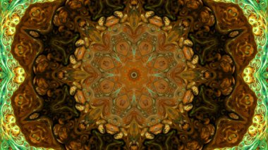 Soyut boya fırça mürekkep patlayabilir formanın düzgün kavramı simetrik desen süs dekoratif Kaleidoscope hareketi geometrik daire ve yıldız şekli