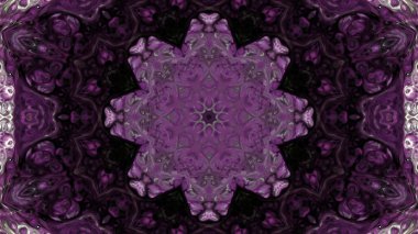 Soyut boya fırça mürekkep patlayabilir formanın düzgün kavramı simetrik desen süs dekoratif Kaleidoscope hareketi geometrik daire ve yıldız şekli