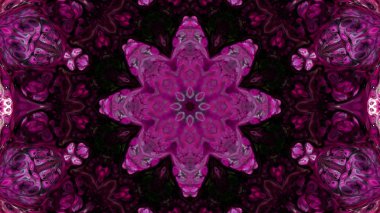 Soyut boya fırça mürekkep patlayabilir formanın düzgün kavramı simetrik desen süs dekoratif Kaleidoscope hareketi geometrik daire ve yıldız şekli