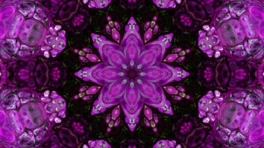 Soyut boya fırça mürekkep patlayabilir formanın düzgün kavramı simetrik desen süs dekoratif Kaleidoscope hareketi geometrik daire ve yıldız şekli