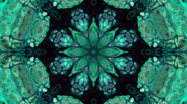 Soyut boya fırça mürekkep patlayabilir formanın düzgün kavramı simetrik desen süs dekoratif Kaleidoscope hareketi geometrik daire ve yıldız şekli