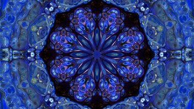 Soyut boya fırça mürekkep patlayabilir formanın düzgün kavramı simetrik desen süs dekoratif Kaleidoscope hareketi geometrik daire ve yıldız şekli