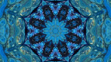 Soyut boya fırça mürekkep patlayabilir formanın düzgün kavramı simetrik desen süs dekoratif Kaleidoscope hareketi geometrik daire ve yıldız şekli