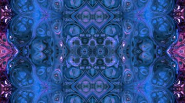 Soyut boya fırça mürekkep patlayabilir formanın düzgün kavramı simetrik desen süs dekoratif Kaleidoscope hareketi geometrik daire ve yıldız şekli