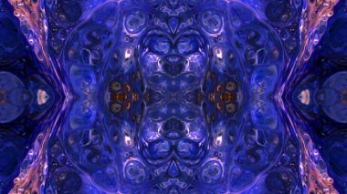 Soyut boya fırça mürekkep patlayabilir formanın düzgün kavramı simetrik desen süs dekoratif Kaleidoscope hareketi geometrik daire ve yıldız şekli