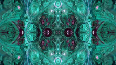 Soyut boya fırça mürekkep patlayabilir formanın düzgün kavramı simetrik desen süs dekoratif Kaleidoscope hareketi geometrik daire ve yıldız şekli