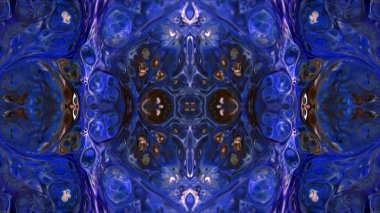 Soyut boya fırça mürekkep patlayabilir formanın düzgün kavramı simetrik desen süs dekoratif Kaleidoscope hareketi geometrik daire ve yıldız şekli