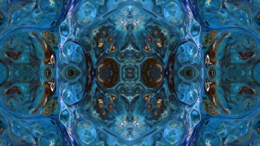 Soyut boya fırça mürekkep patlayabilir formanın düzgün kavramı simetrik desen süs dekoratif Kaleidoscope hareketi geometrik daire ve yıldız şekli