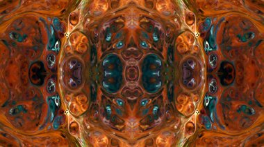 Soyut boya fırça mürekkep patlayabilir formanın düzgün kavramı simetrik desen süs dekoratif Kaleidoscope hareketi geometrik daire ve yıldız şekli