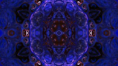 Soyut boya fırça mürekkep patlayabilir formanın düzgün kavramı simetrik desen süs dekoratif Kaleidoscope hareketi geometrik daire ve yıldız şekli