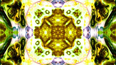 Soyut boya fırça mürekkep patlayabilir formanın düzgün kavramı simetrik desen süs dekoratif Kaleidoscope hareketi geometrik daire ve yıldız şekli