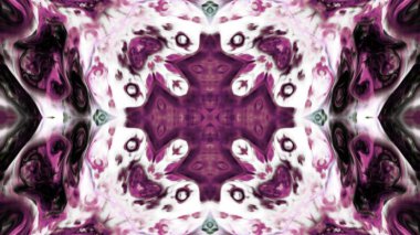 Soyut boya fırça mürekkep patlayabilir formanın düzgün kavramı simetrik desen süs dekoratif Kaleidoscope hareketi geometrik daire ve yıldız şekli