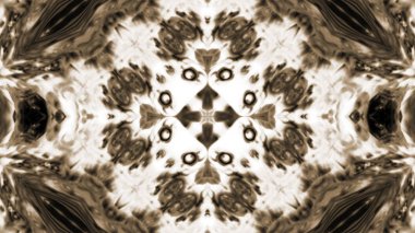 Soyut boya fırça mürekkep patlayabilir formanın düzgün kavramı simetrik desen süs dekoratif Kaleidoscope hareketi geometrik daire ve yıldız şekli