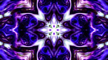 Soyut boya fırça mürekkep patlayabilir formanın düzgün kavramı simetrik desen süs dekoratif Kaleidoscope hareketi geometrik daire ve yıldız şekli