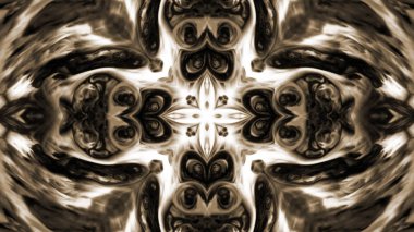 Soyut boya fırça mürekkep patlayabilir formanın düzgün kavramı simetrik desen süs dekoratif Kaleidoscope hareketi geometrik daire ve yıldız şekli