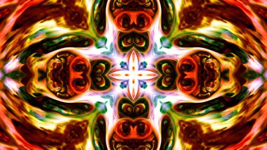 Soyut boya fırça mürekkep patlayabilir formanın düzgün kavramı simetrik desen süs dekoratif Kaleidoscope hareketi geometrik daire ve yıldız şekli