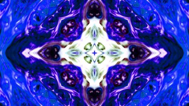 Soyut boya fırça mürekkep patlayabilir formanın düzgün kavramı simetrik desen süs dekoratif Kaleidoscope hareketi geometrik daire ve yıldız şekli