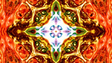 Soyut boya fırça mürekkep patlayabilir formanın düzgün kavramı simetrik desen süs dekoratif Kaleidoscope hareketi geometrik daire ve yıldız şekli