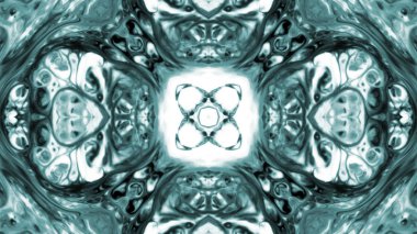 Soyut boya fırça mürekkep patlayabilir formanın düzgün kavramı simetrik desen süs dekoratif Kaleidoscope hareketi geometrik daire ve yıldız şekli