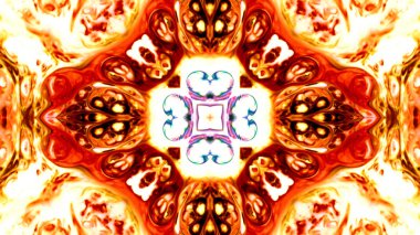 Soyut boya fırça mürekkep patlayabilir formanın düzgün kavramı simetrik desen süs dekoratif Kaleidoscope hareketi geometrik daire ve yıldız şekli