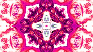 Soyut boya fırça mürekkep patlayabilir formanın düzgün kavramı simetrik desen süs dekoratif Kaleidoscope hareketi geometrik daire ve yıldız şekli