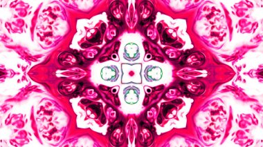 Soyut boya fırça mürekkep patlayabilir formanın düzgün kavramı simetrik desen süs dekoratif Kaleidoscope hareketi geometrik daire ve yıldız şekli