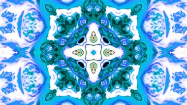 Soyut boya fırça mürekkep patlayabilir formanın düzgün kavramı simetrik desen süs dekoratif Kaleidoscope hareketi geometrik daire ve yıldız şekli