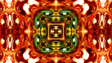 Soyut boya fırça mürekkep patlayabilir formanın düzgün kavramı simetrik desen süs dekoratif Kaleidoscope hareketi geometrik daire ve yıldız şekli