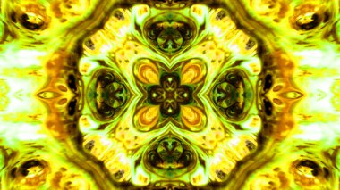 Soyut boya fırça mürekkep patlayabilir formanın düzgün kavramı simetrik desen süs dekoratif Kaleidoscope hareketi geometrik daire ve yıldız şekli