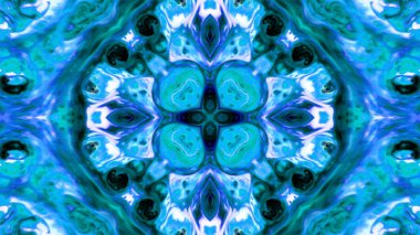 Soyut boya fırça mürekkep patlayabilir formanın düzgün kavramı simetrik desen süs dekoratif Kaleidoscope hareketi geometrik daire ve yıldız şekli