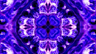 Soyut boya fırça mürekkep patlayabilir formanın düzgün kavramı simetrik desen süs dekoratif Kaleidoscope hareketi geometrik daire ve yıldız şekli