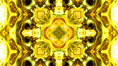 Soyut boya fırça mürekkep patlayabilir formanın düzgün kavramı simetrik desen süs dekoratif Kaleidoscope hareketi geometrik daire ve yıldız şekli