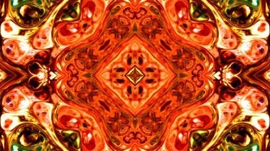 Soyut boya fırça mürekkep patlayabilir formanın düzgün kavramı simetrik desen süs dekoratif Kaleidoscope hareketi geometrik daire ve yıldız şekli