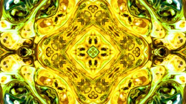 Soyut boya fırça mürekkep patlayabilir formanın düzgün kavramı simetrik desen süs dekoratif Kaleidoscope hareketi geometrik daire ve yıldız şekli