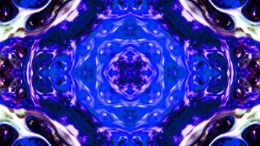 Soyut boya fırça mürekkep patlayabilir formanın düzgün kavramı simetrik desen süs dekoratif Kaleidoscope hareketi geometrik daire ve yıldız şekli