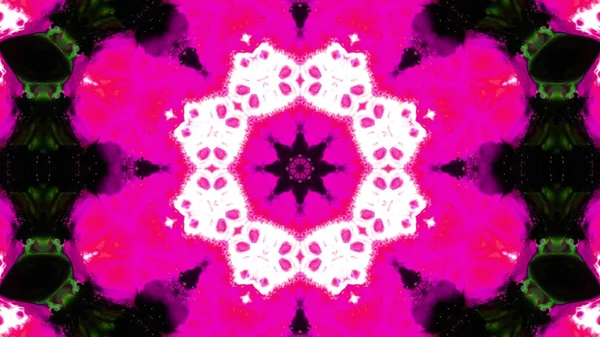 Soyut boya fırça mürekkep patlayabilir formanın düzgün kavramı simetrik desen süs dekoratif Kaleidoscope hareketi geometrik daire ve yıldız şekli