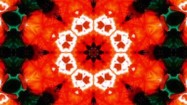 Soyut boya fırça mürekkep patlayabilir formanın düzgün kavramı simetrik desen süs dekoratif Kaleidoscope hareketi geometrik daire ve yıldız şekli