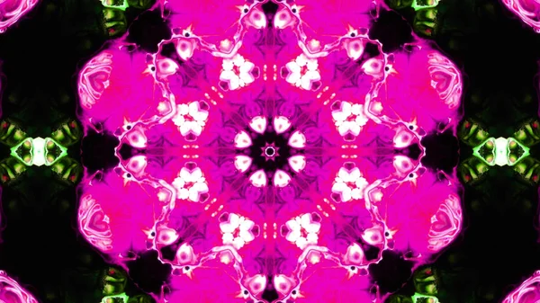 Soyut boya fırça mürekkep patlayabilir formanın düzgün kavramı simetrik desen süs dekoratif Kaleidoscope hareketi geometrik daire ve yıldız şekli